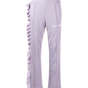 Palm Angels Lavender Ruffle-Trim Track Pants